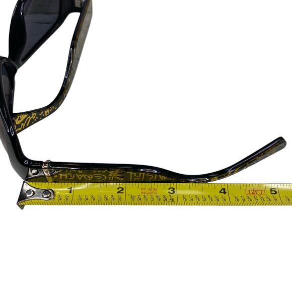 Coach Women's Black Gold Lettering Square Sunglasses 51MM - Picture 13 of 14